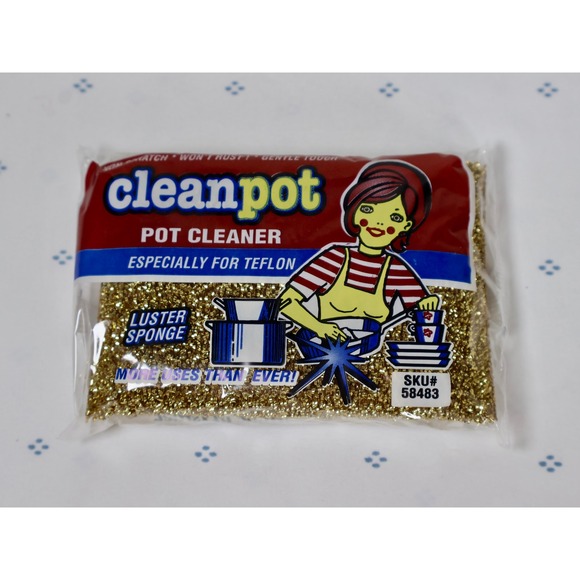 CLEANPOT Pot Cleaner Luster Sponge Non Scratch Teflon Safe Kitchen Scrub Vintage - Picture 1 of 7